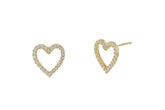 Fashionable Design Heart Shape Yellow Gold Colour 925 Sterling Silver Earrings studded with CZ
